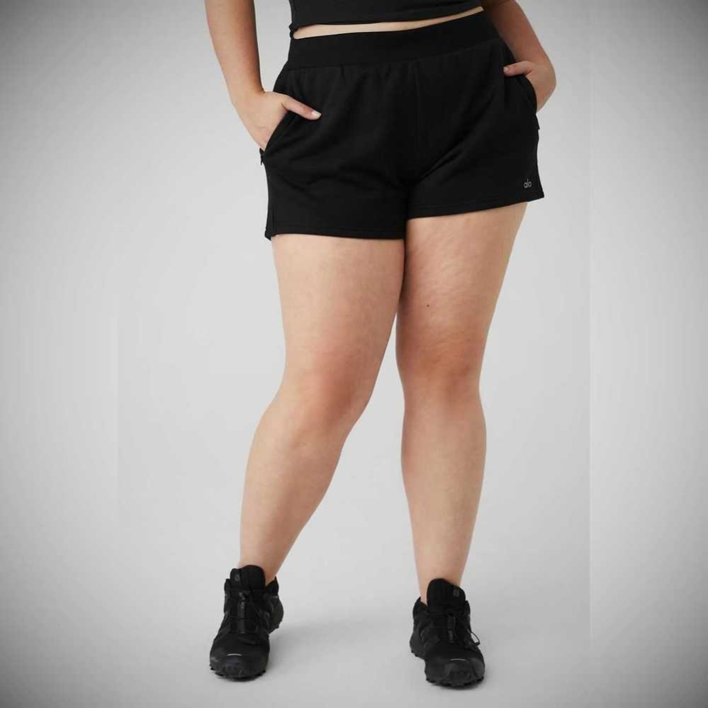 Bermudas Alo Yoga High-Cintura Headliner Mujer Negros | MX-58PCJS