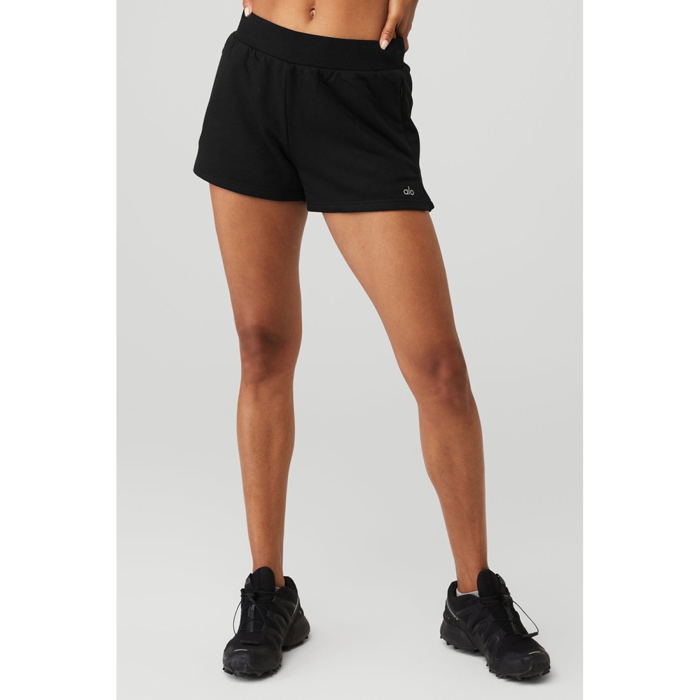 Bermudas Alo Yoga High-Cintura Headliner Mujer Negros | MX-58PCJS