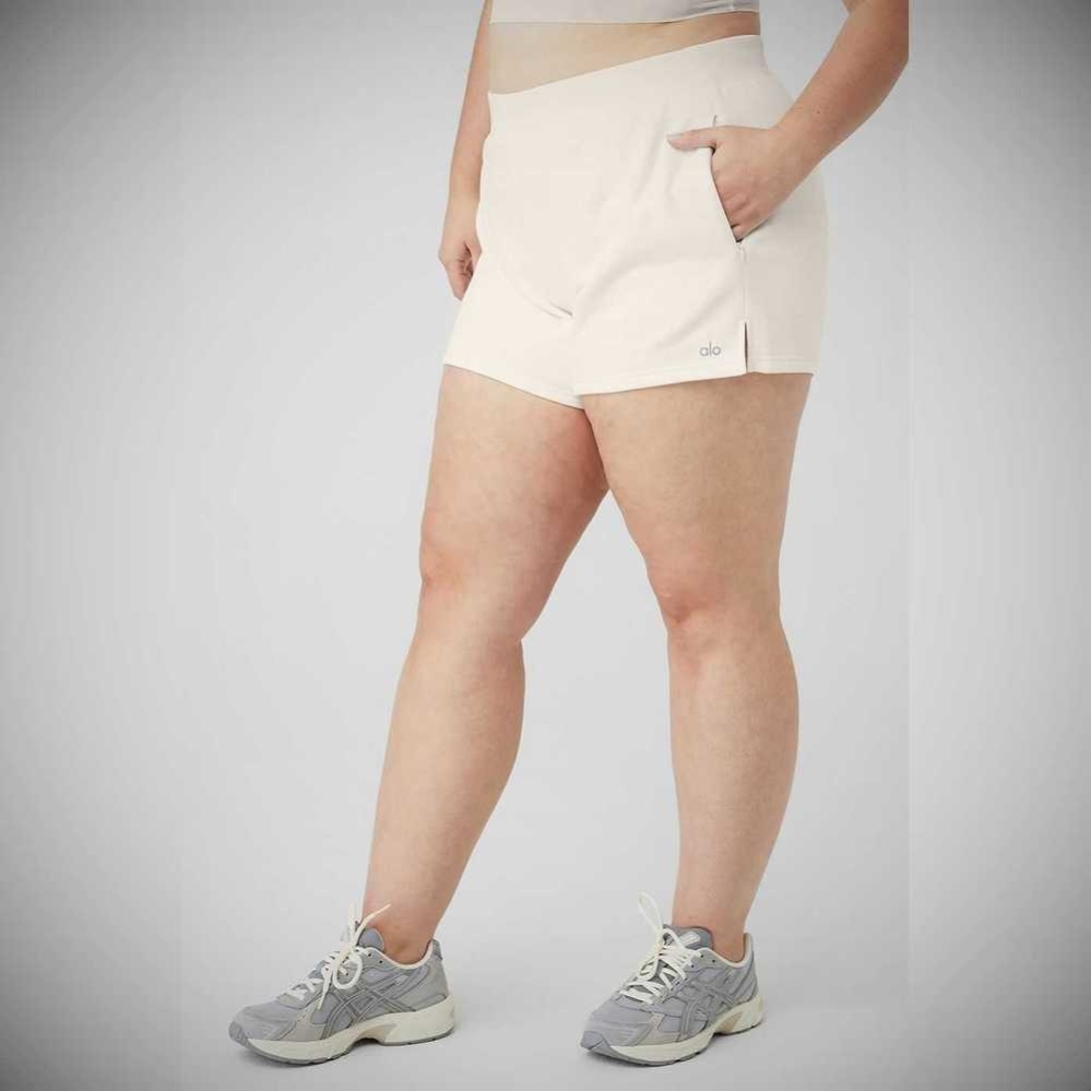 Bermudas Alo Yoga High-Cintura Headliner Mujer Blancos | MX-92DRCP