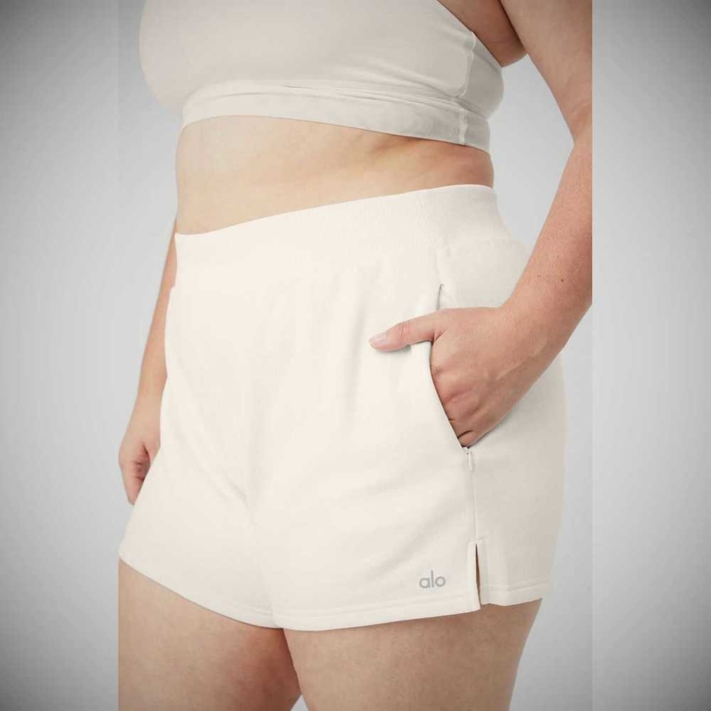 Bermudas Alo Yoga High-Cintura Headliner Mujer Blancos | MX-92DRCP