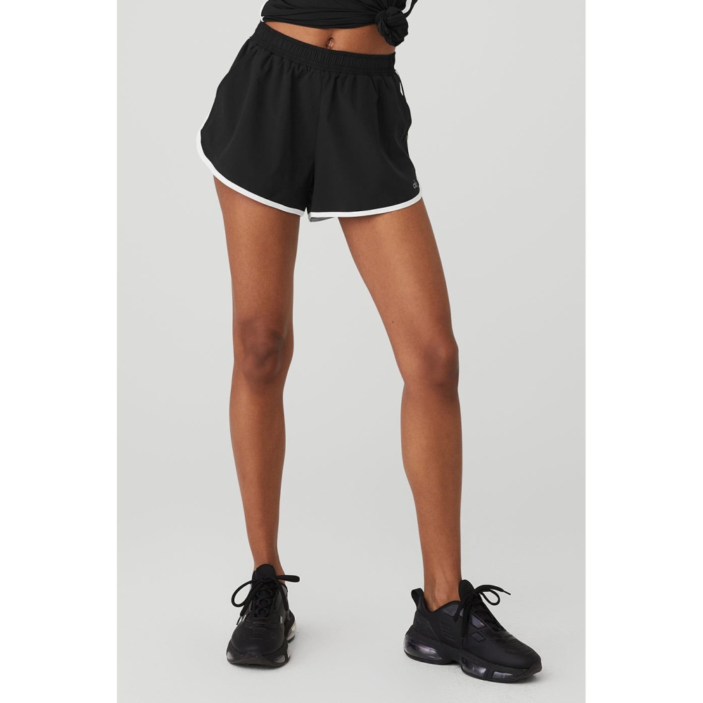 Bermudas Alo Yoga Ivy League Dolphin Mujer Negros Blancos | MX-80QOJR