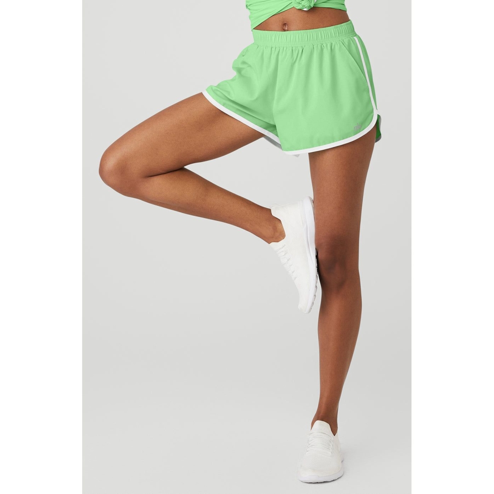 Bermudas Alo Yoga Ivy League Dolphin Mujer Verdes Blancos | MX-93NVYG