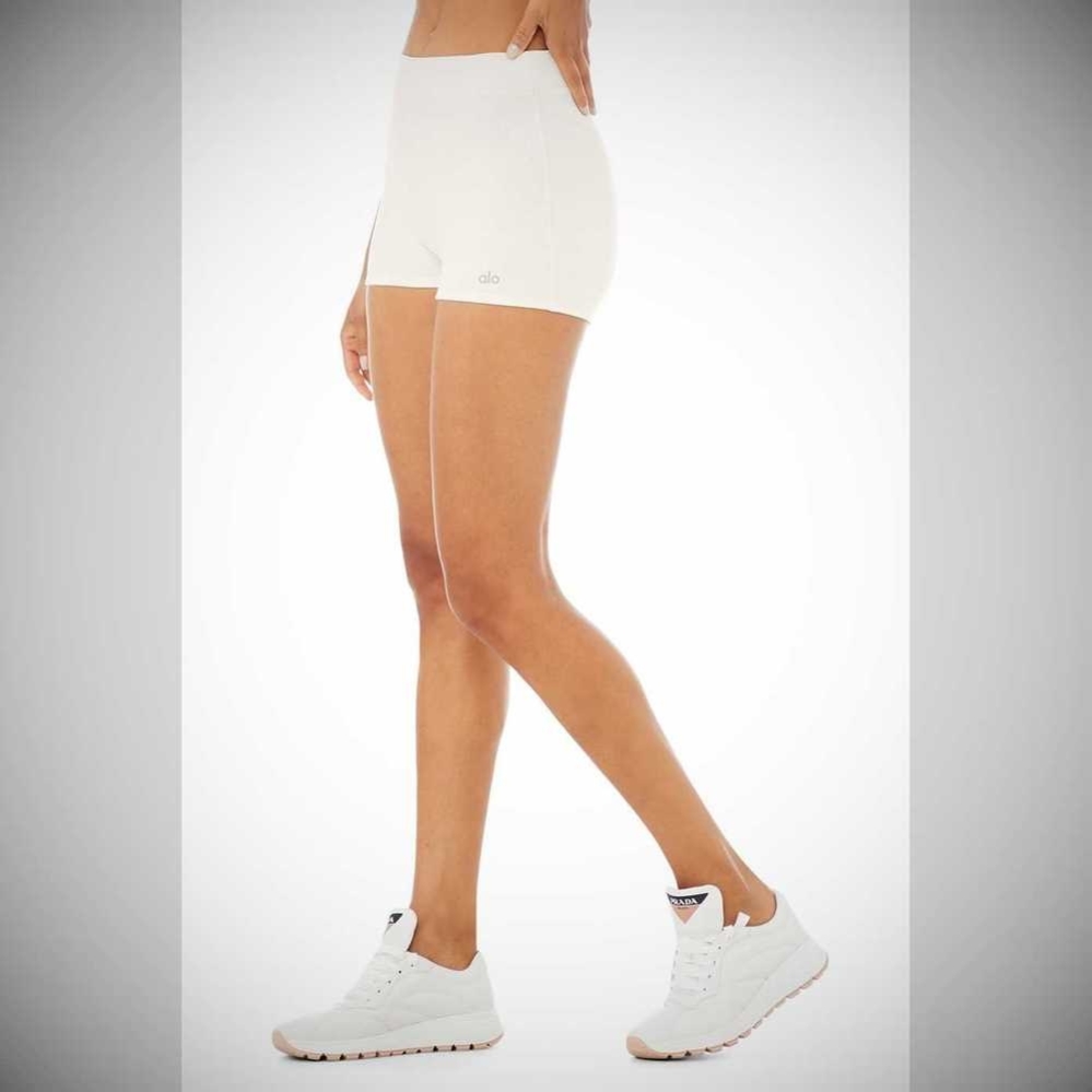 Bermudas Alo Yoga Micro Waffle Pleasant Boy Mujer Blancos | MX-10MLIY