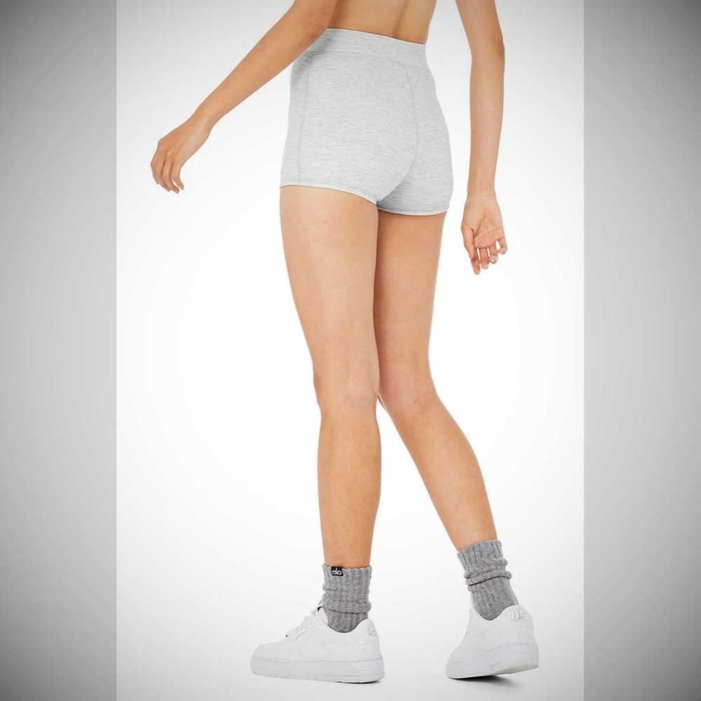 Bermudas Alo Yoga Micro Waffle Pleasant Boy Mujer Grises | MX-27BLVF