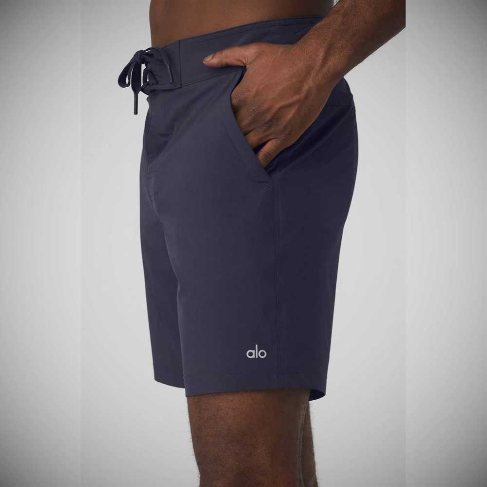 Bermudas Alo Yoga Plow Board Hombre Azul Marino | MX-90SDJC