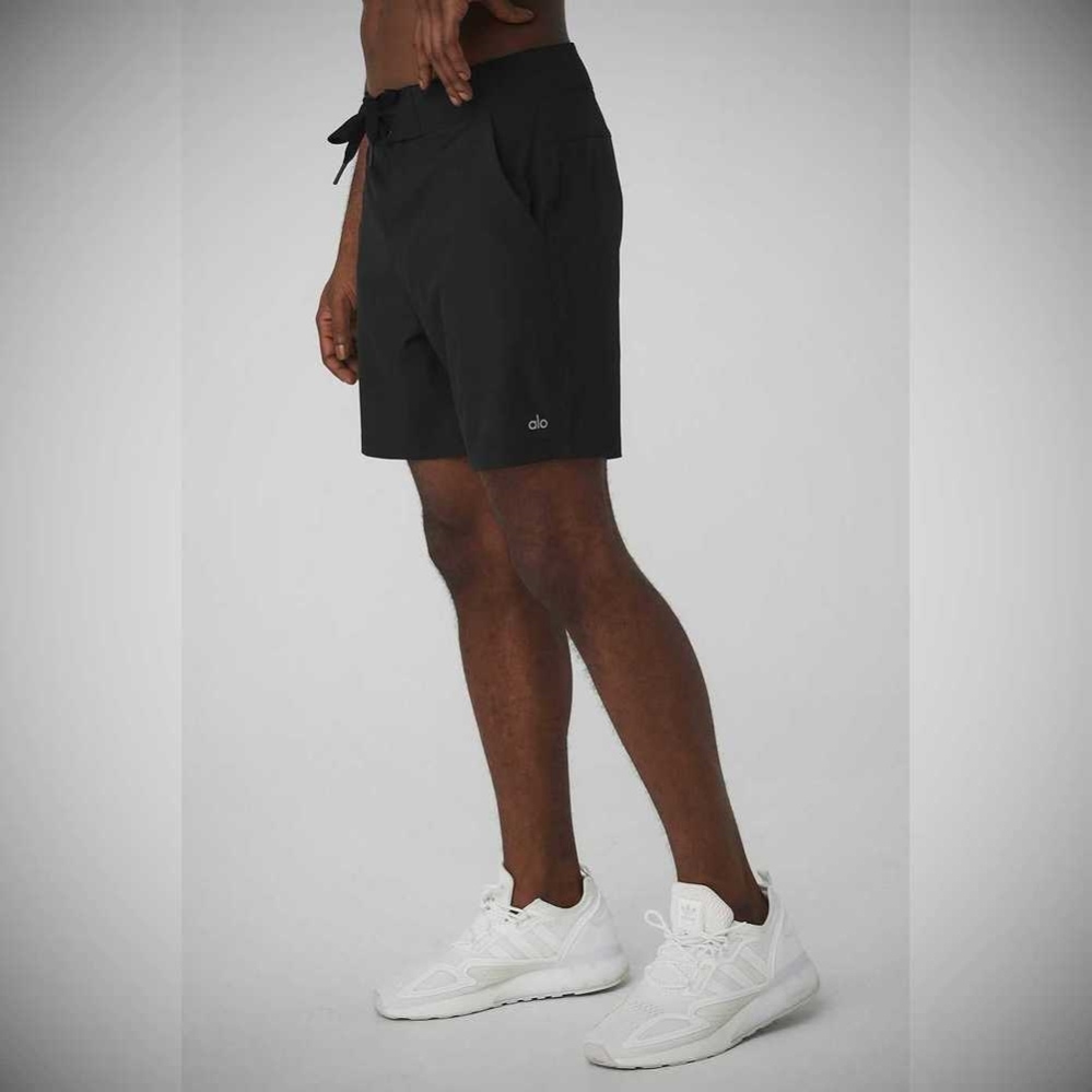 Bermudas Alo Yoga Plow Board Hombre Negros | MX-35BHTR