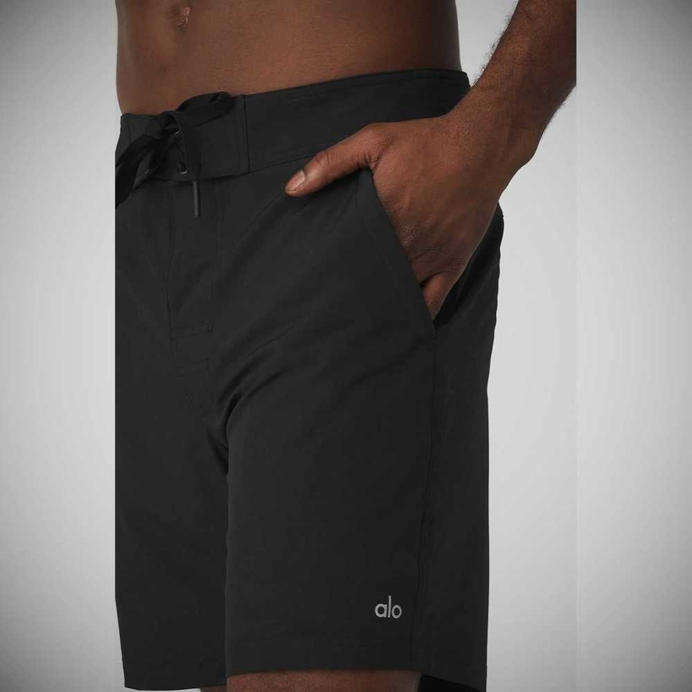 Bermudas Alo Yoga Plow Board Hombre Negros | MX-35BHTR