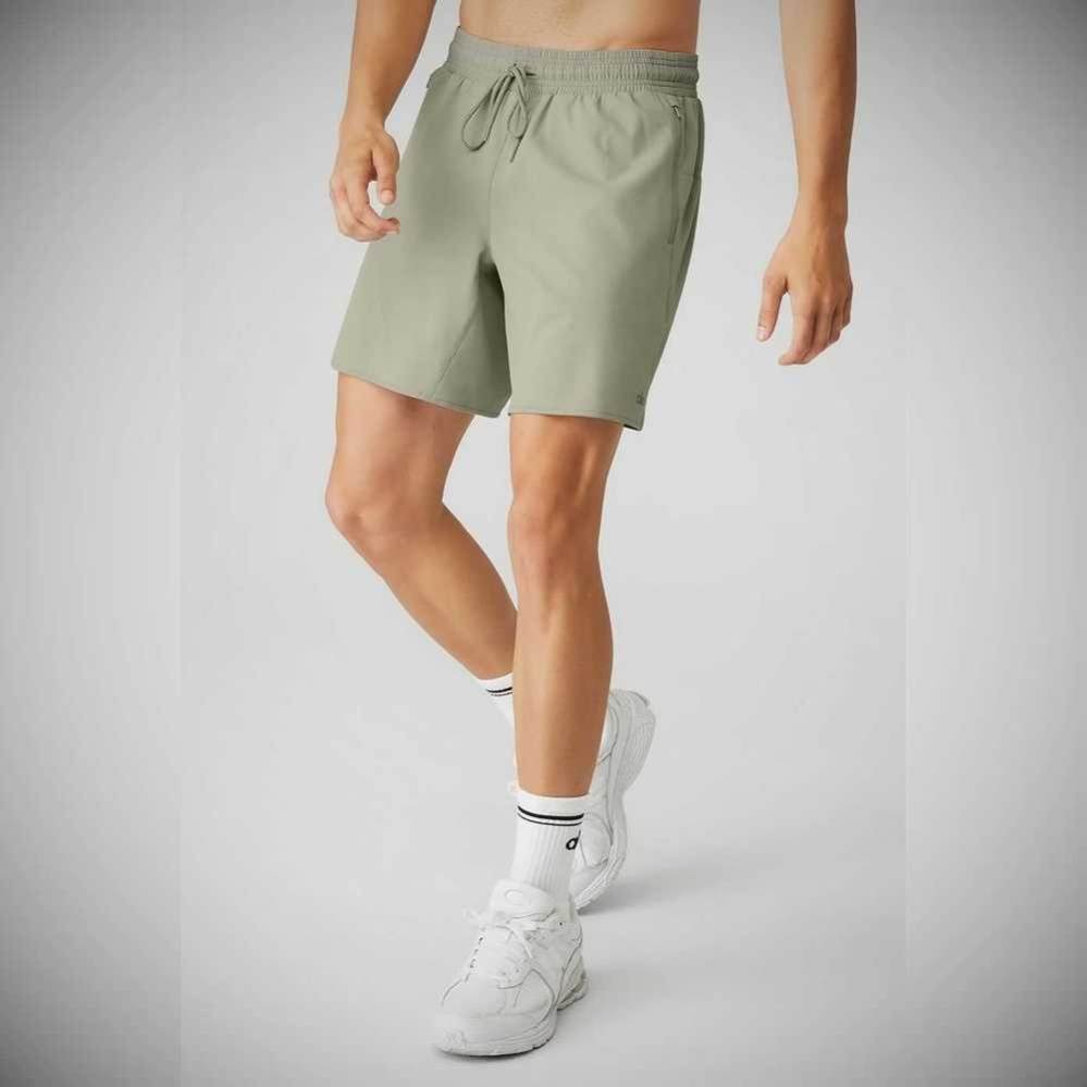 Bermudas Alo Yoga Ripstop 7'' On-Set Hombre Grises | MX-91FYPO