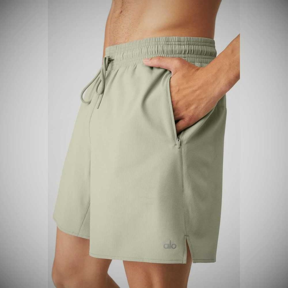 Bermudas Alo Yoga Ripstop 7'' On-Set Hombre Grises | MX-91FYPO