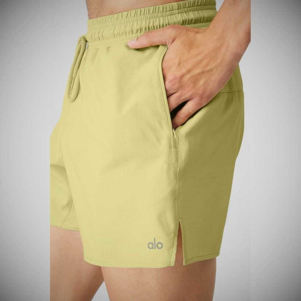 Bermudas Alo Yoga Ripstop 7” On-Set Hombre Grises Amarillos | MX-72NAMH