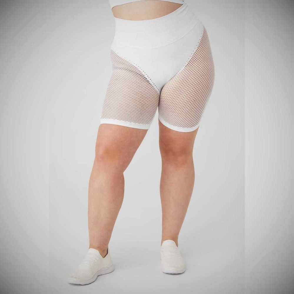 Bermudas Alo Yoga Seamless High-Cintura Limitless Open Air Mujer Blancos | MX-05LXDF