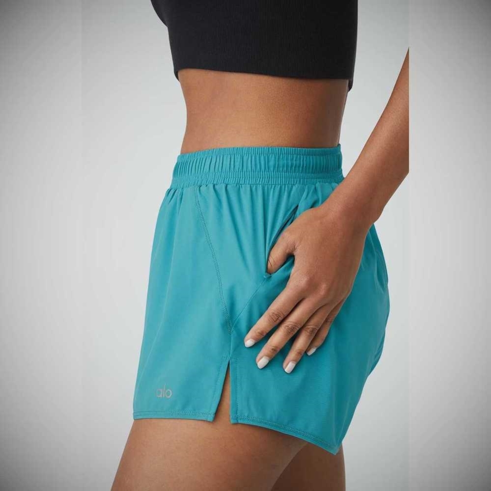 Bermudas Alo Yoga Stride Mujer Azules | MX-18QSPL