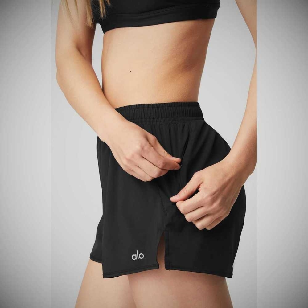 Bermudas Alo Yoga Stride Mujer Negros | MX-60ONQI