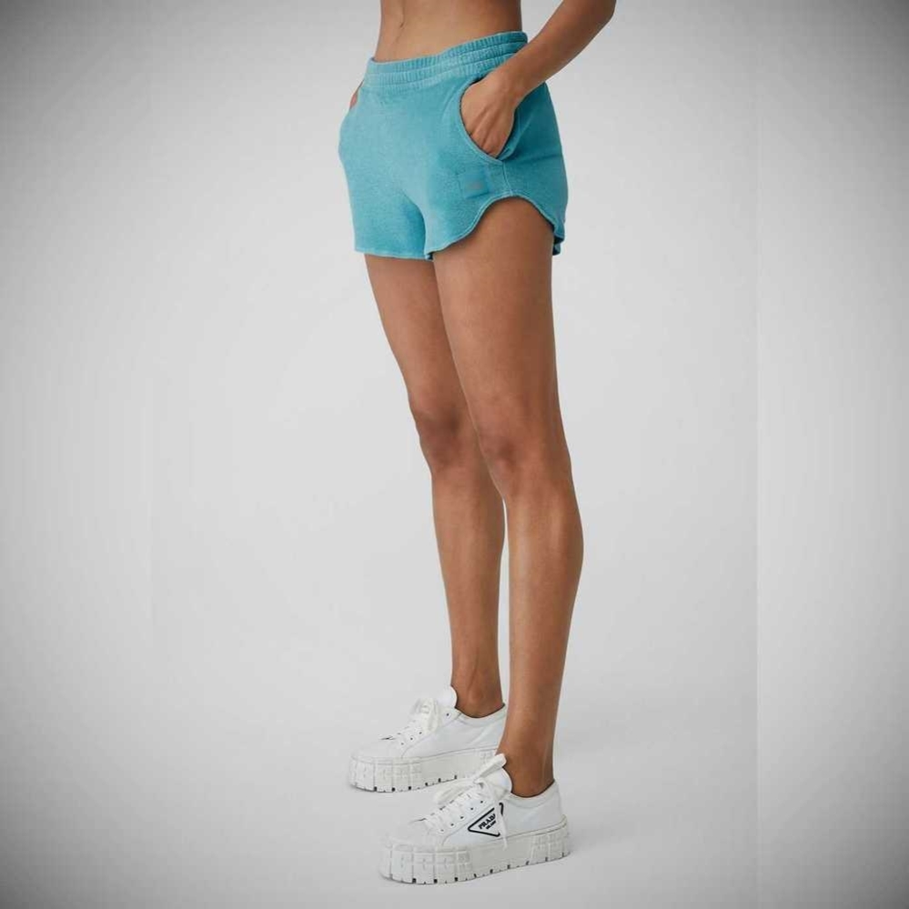 Bermudas Alo Yoga Terry High-Cintura Beachside Mujer Azules | MX-15VRIW