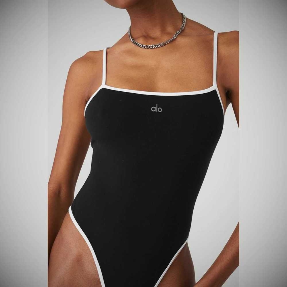 Bodysuit Alo Yoga Ivy League Mujer Negros Blancos | MX-34GRMN