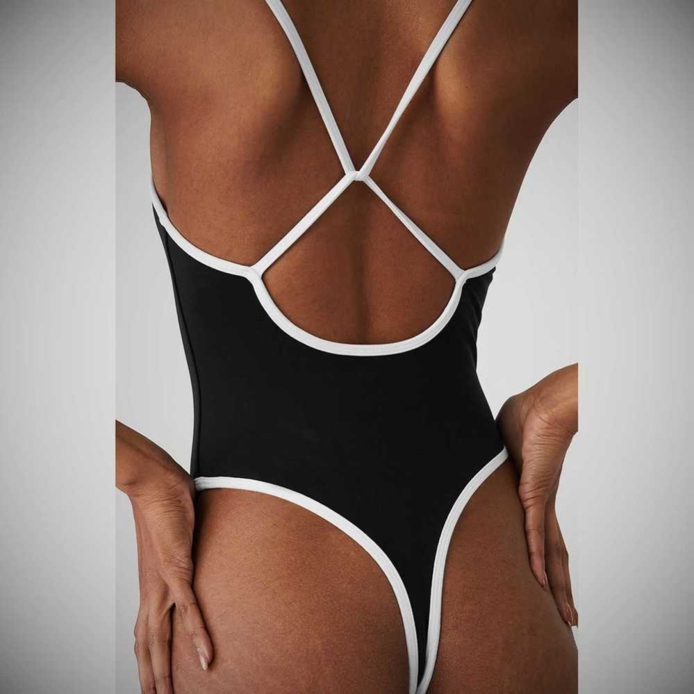 Bodysuit Alo Yoga Ivy League Mujer Negros Blancos | MX-34GRMN