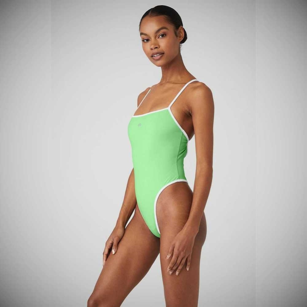 Bodysuit Alo Yoga Ivy League Mujer Verdes Blancos | MX-21VTWC