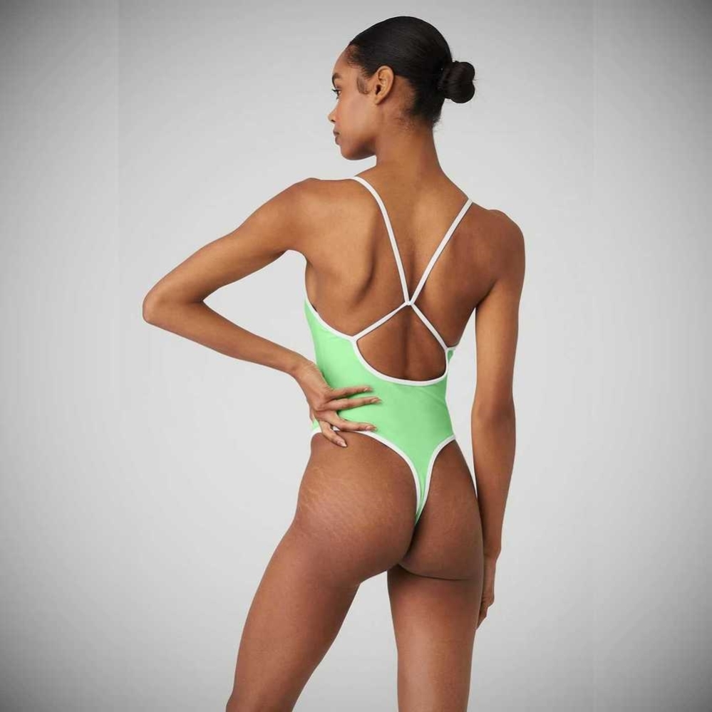 Bodysuit Alo Yoga Ivy League Mujer Verdes Blancos | MX-21VTWC