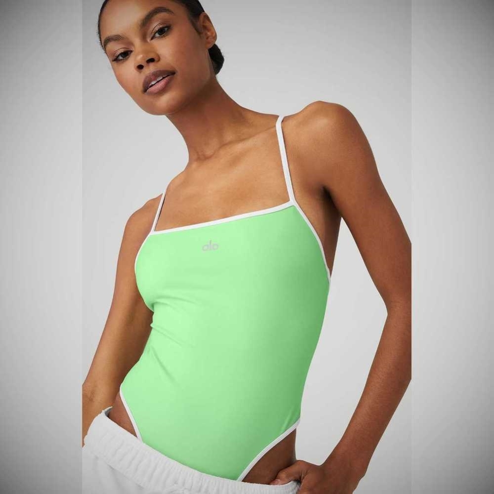 Bodysuit Alo Yoga Ivy League Mujer Verdes Blancos | MX-21VTWC