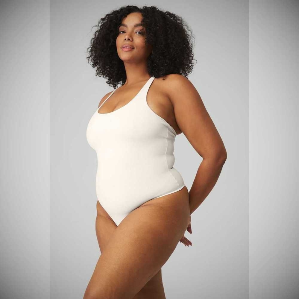 Bodysuit Alo Yoga Sleek Back Mujer Blancos | MX-71IHMZ