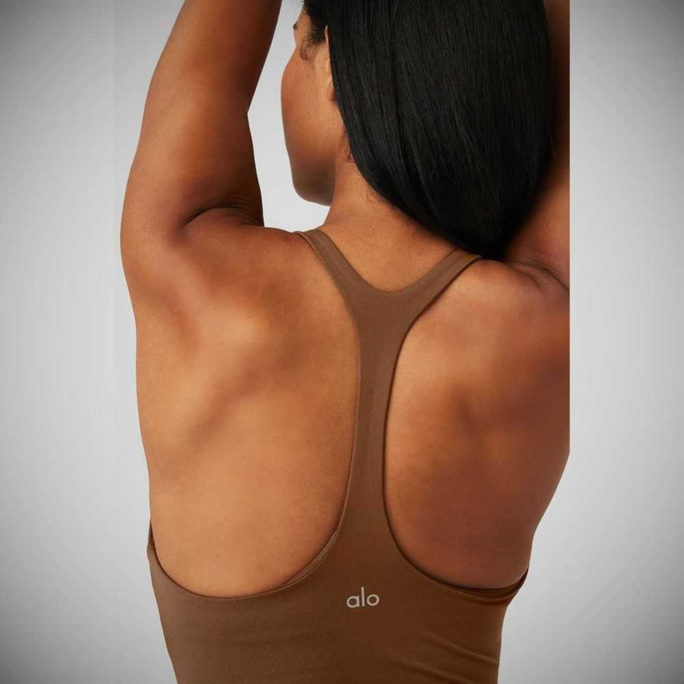 Bodysuit Alo Yoga Sleek Back Mujer Marrom | MX-92NYBZ