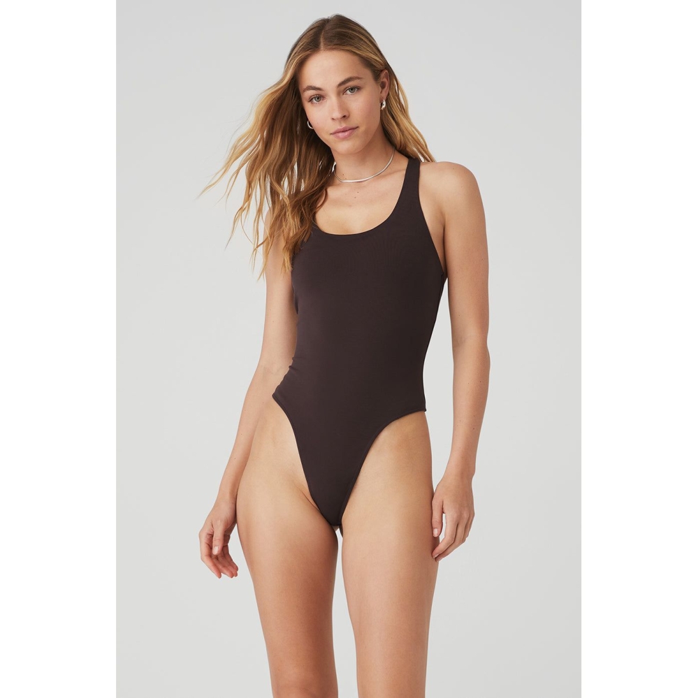 Bodysuit Alo Yoga Sleek Back Mujer Morados Grises | MX-12GVDY