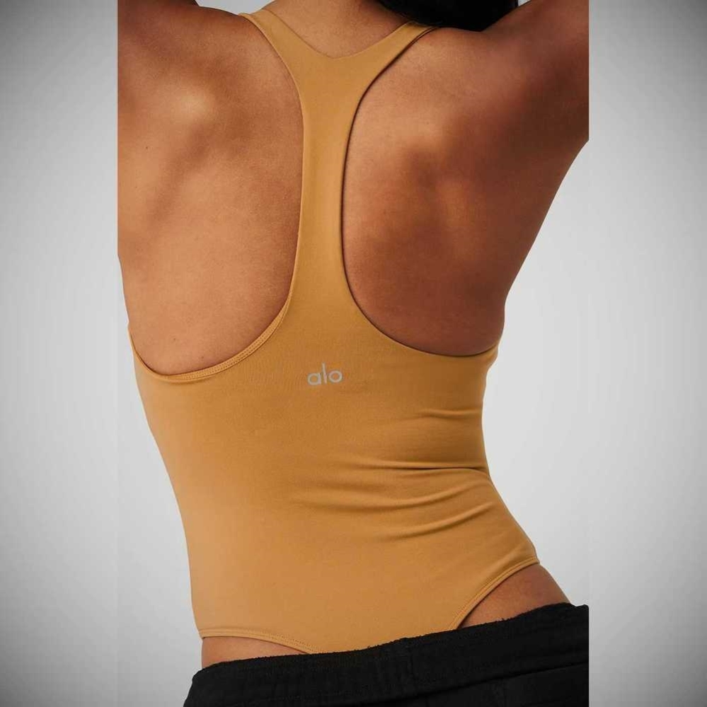 Bodysuit Alo Yoga Sleek Back Mujer Toffee | MX-37CZIF