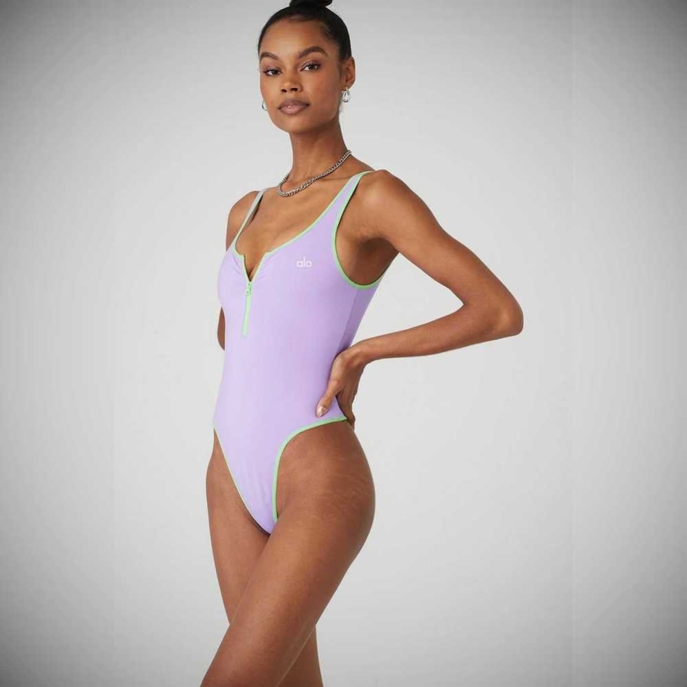 Bodysuit Alo Yoga Supernova Mujer Morados Verdes | MX-18HFBO