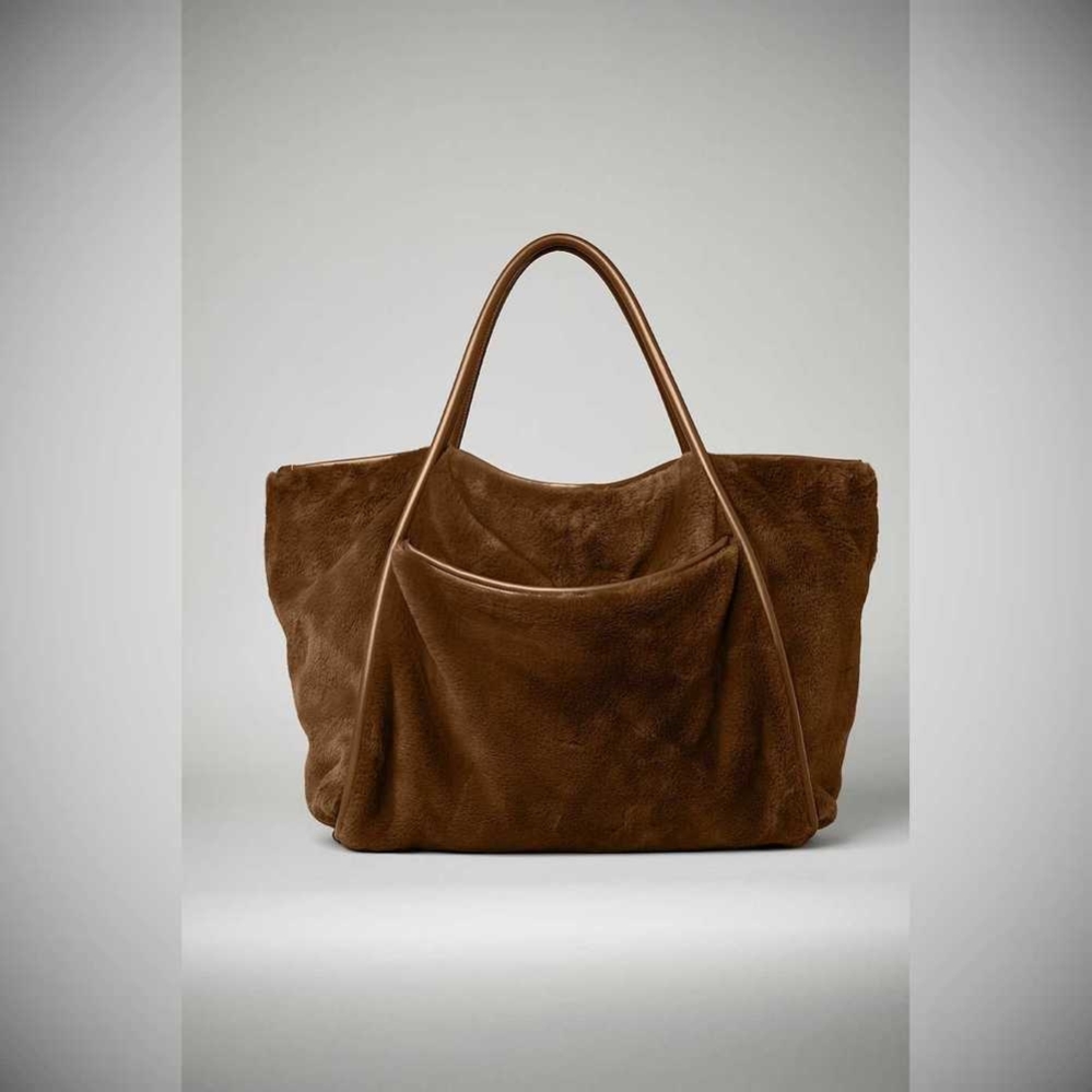 Bolsas Alo Yoga Faux Fur Tote Mujer Chocolate | MX-82DFGE