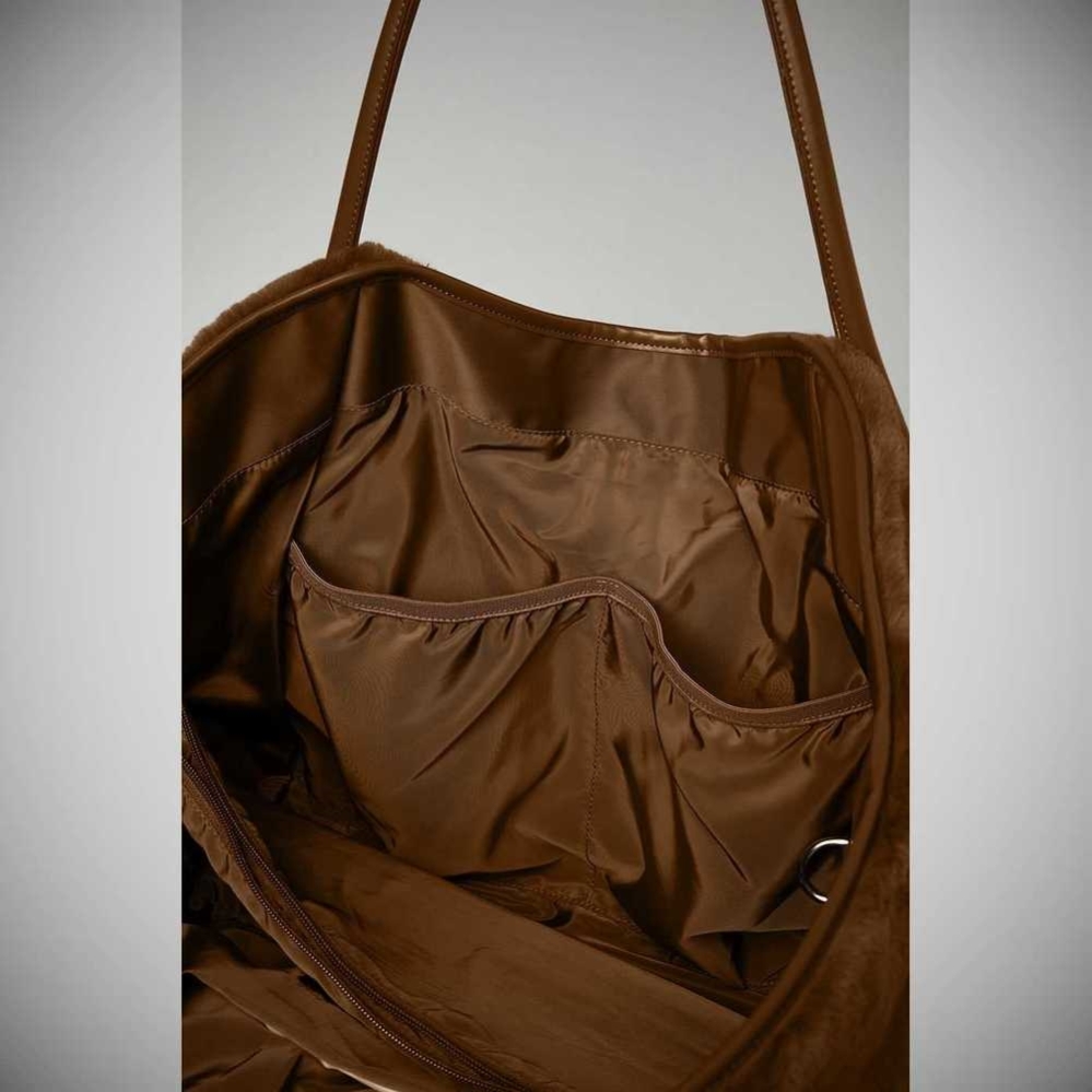 Bolsas Alo Yoga Faux Fur Tote Mujer Chocolate | MX-82DFGE