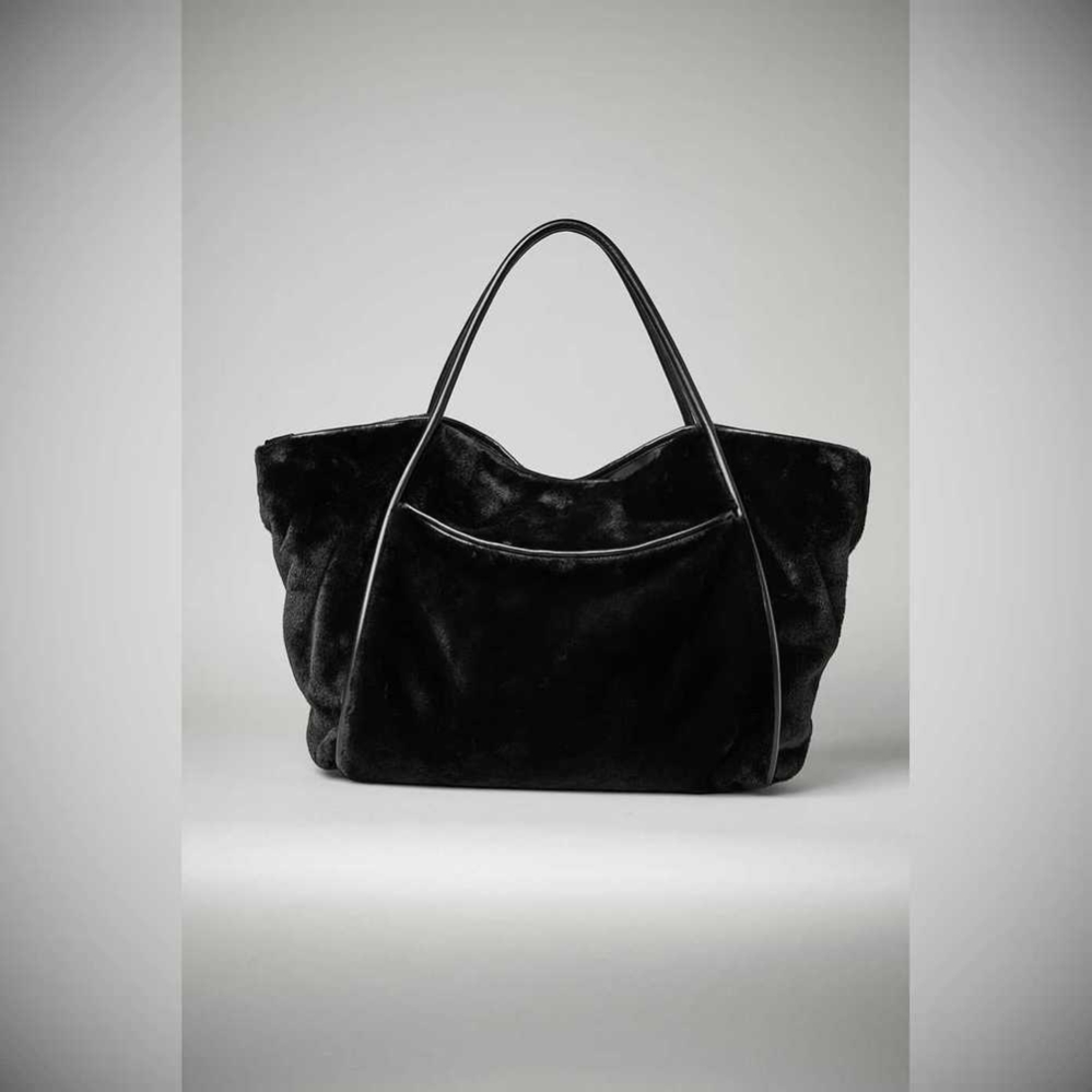 Bolsas Alo Yoga Faux Fur Tote Mujer Negros | MX-42KZTV