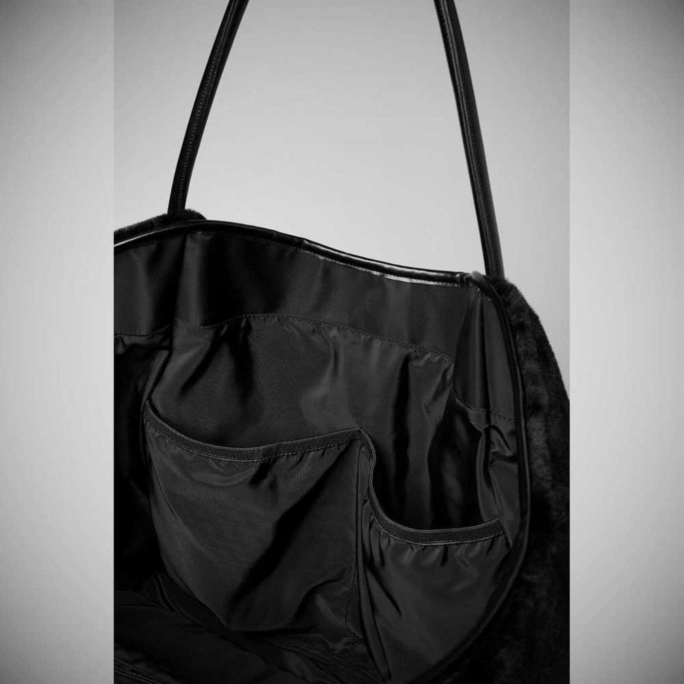 Bolsas Alo Yoga Faux Fur Tote Mujer Negros | MX-42KZTV