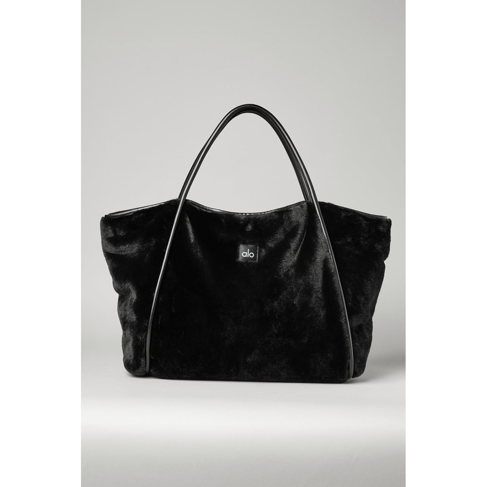 Bolsas Alo Yoga Faux Fur Tote Mujer Negros | MX-42KZTV