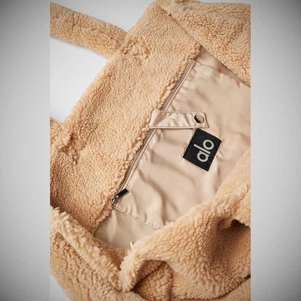 Bolsas Alo Yoga Foxy Sherpa Tote Mujer Camel | MX-30NWOS