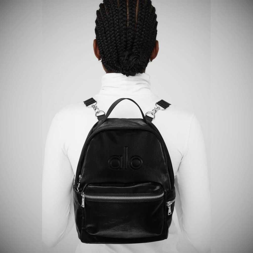 Bolsas Alo Yoga Mini Luxe Backpack Mujer Negros | MX-51INOD