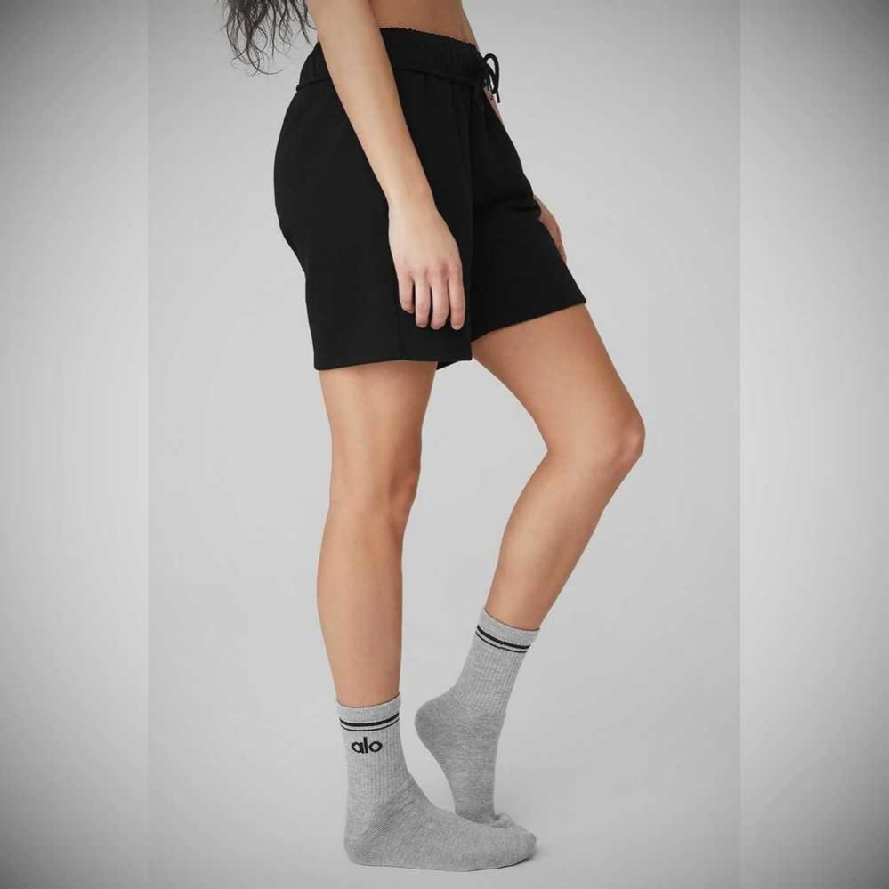 Calcetines Alo Yoga Half-Crew Throwback Mujer Grises Negros | MX-05ZYJQ