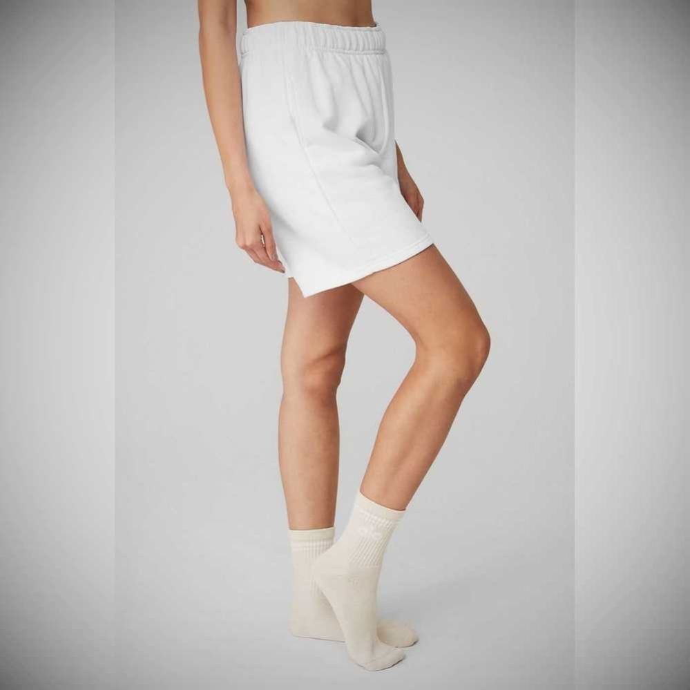 Calcetines Alo Yoga Half-Crew Throwback Mujer Beige Blancos | MX-14NVCQ