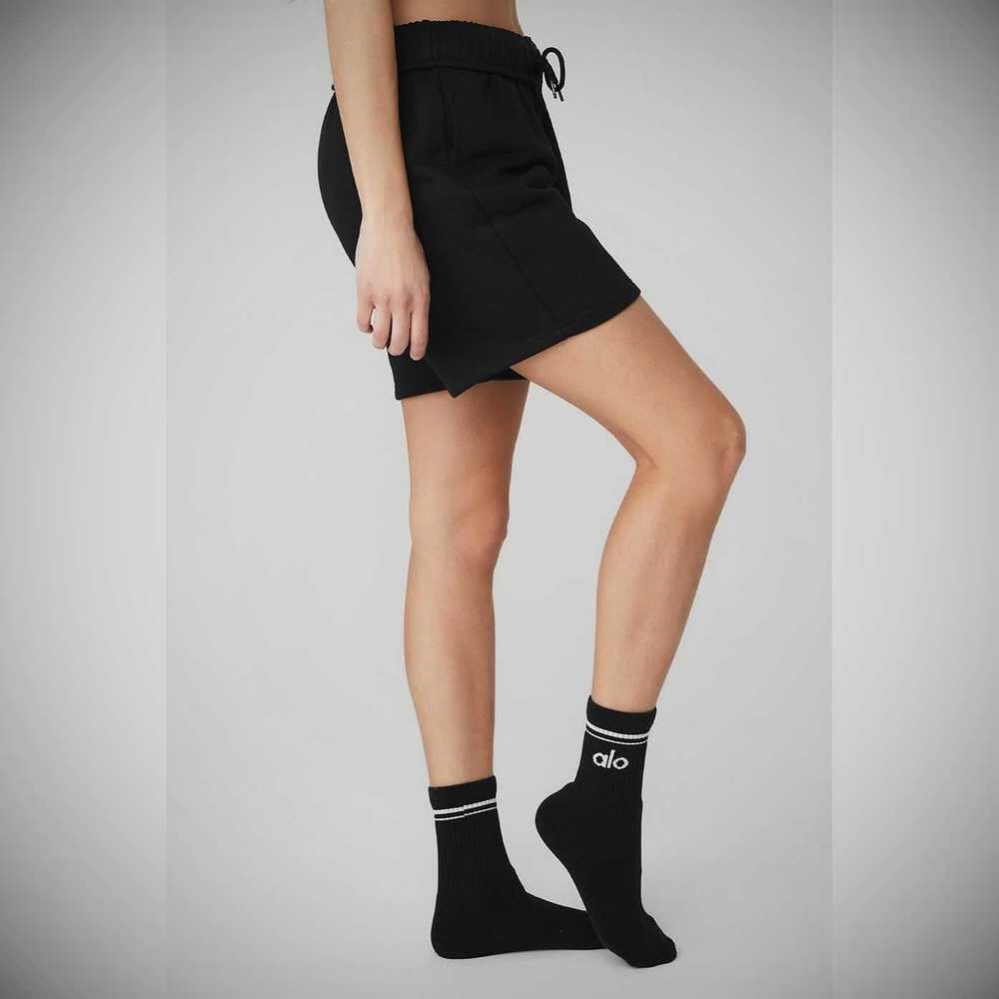 Calcetines Alo Yoga Half-Crew Throwback Mujer Negros Blancos | MX-70ZREC