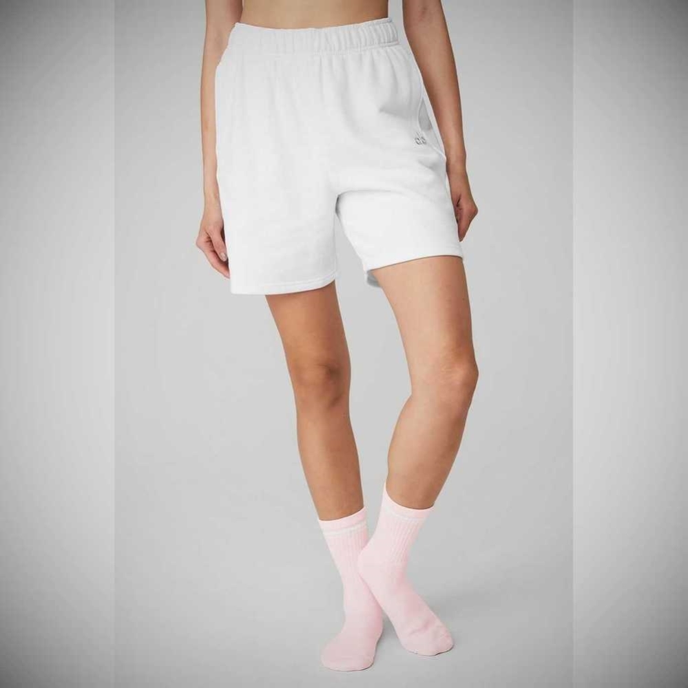 Calcetines Alo Yoga Half-Crew Throwback Mujer Rosas Blancos | MX-81FMLT