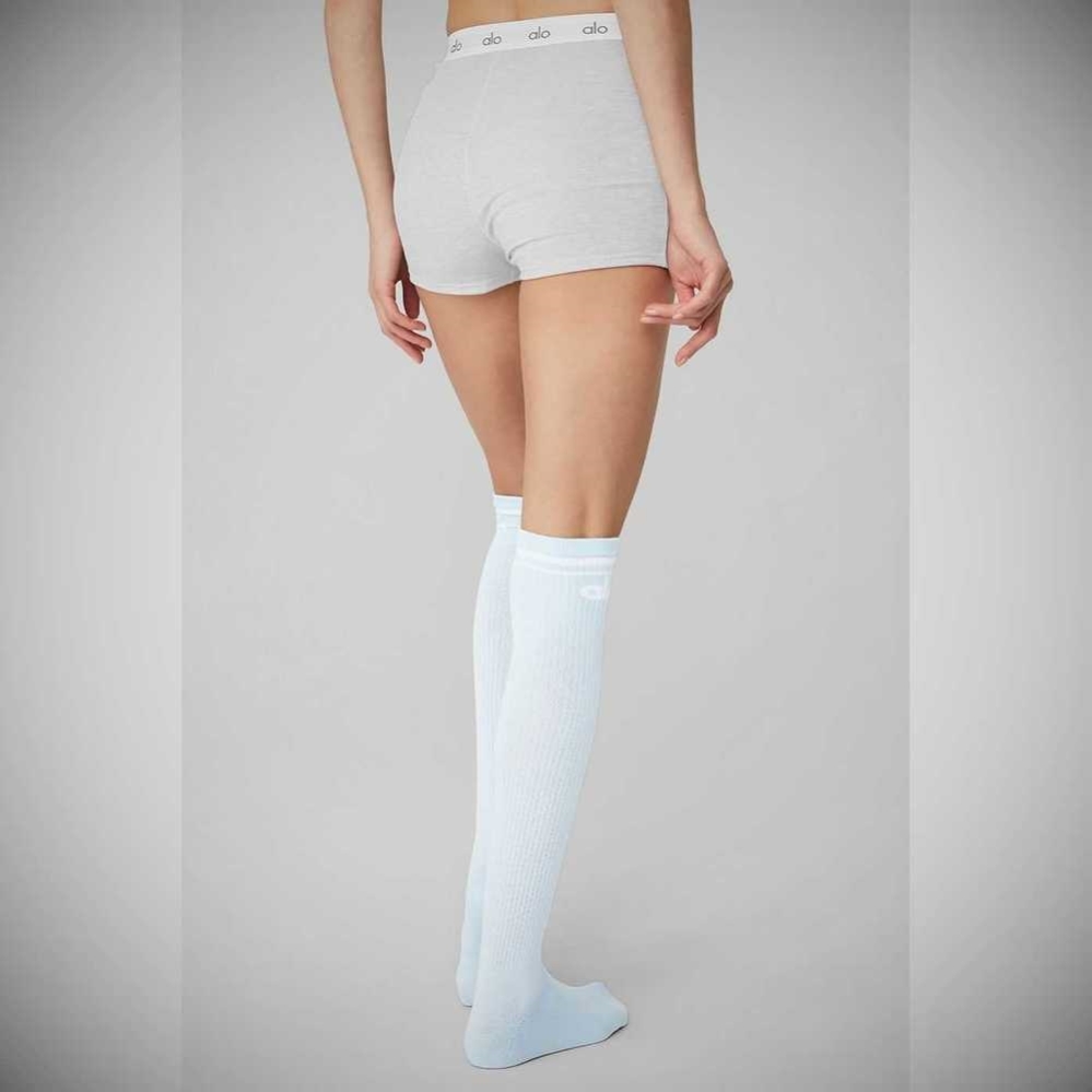 Calcetines Alo Yoga Knee-High Throwback Mujer Azules Blancos | MX-36NTMV