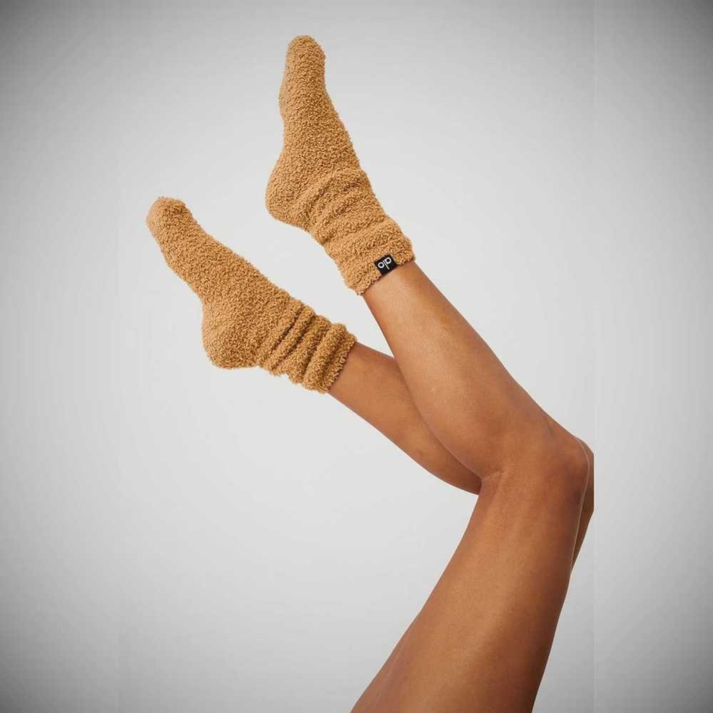 Calcetines Alo Yoga Plush Lush Mujer Toffee | MX-65BKZD