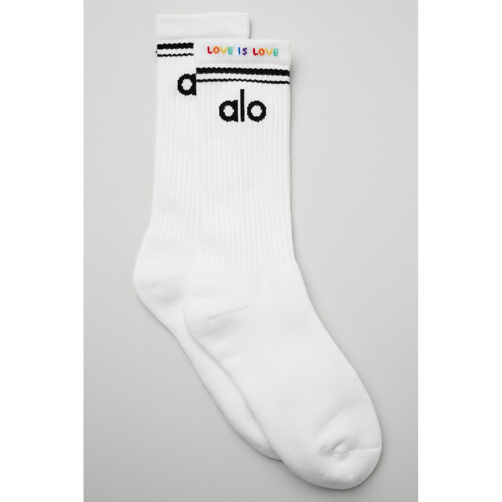 Calcetines Alo Yoga Pride Throwback Mujer Blancos | MX-23YXIR