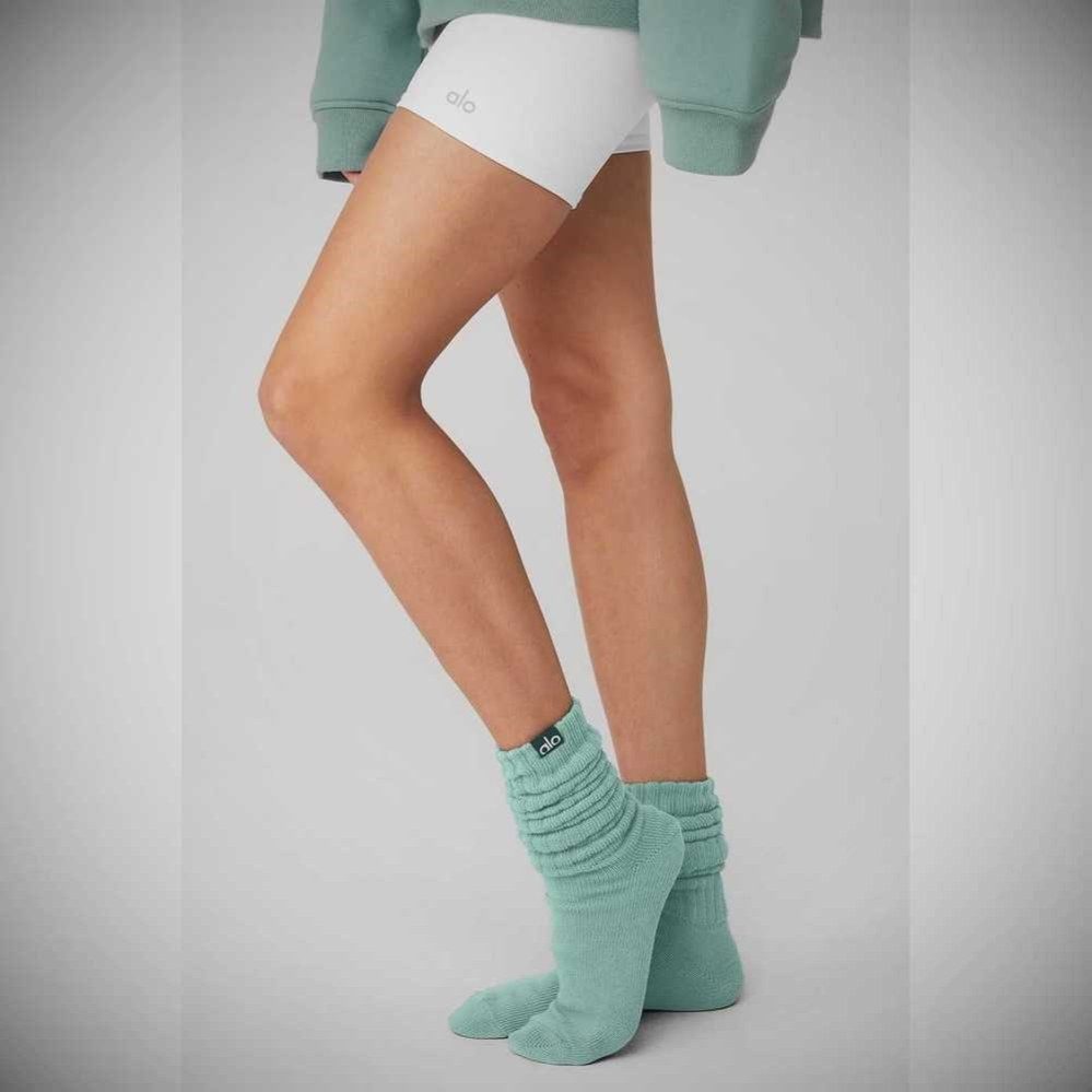 Calcetines Alo Yoga Scrunch Mujer Azules Claro | MX-73YCFJ