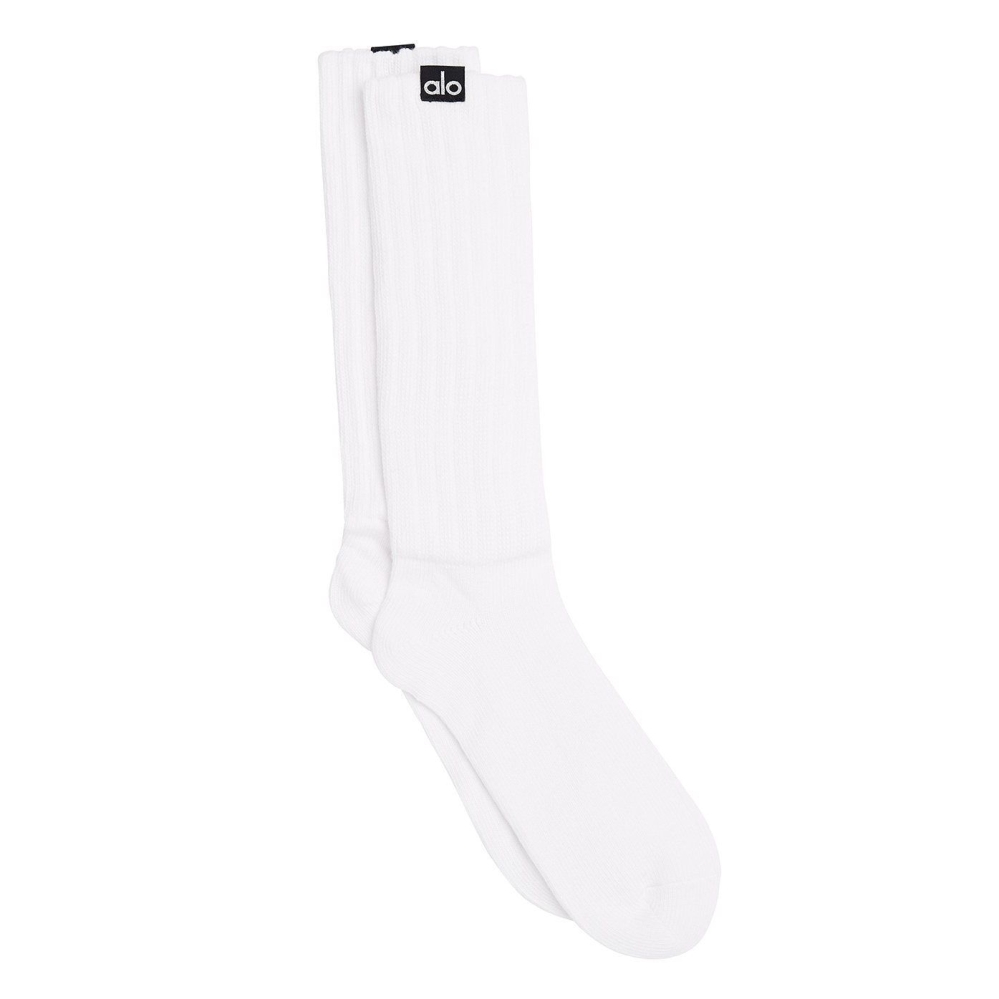 Calcetines Alo Yoga Scrunch Mujer Blancos | MX-23ATOG