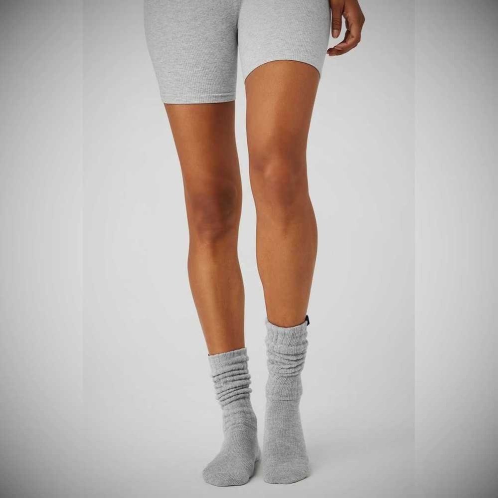 Calcetines Alo Yoga Scrunch Mujer Grises | MX-53UPAN