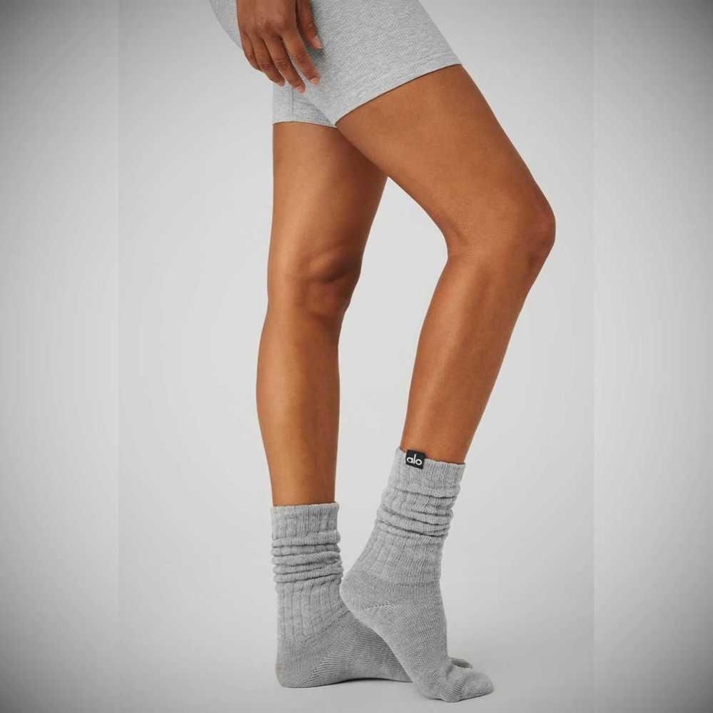 Calcetines Alo Yoga Scrunch Mujer Grises | MX-53UPAN