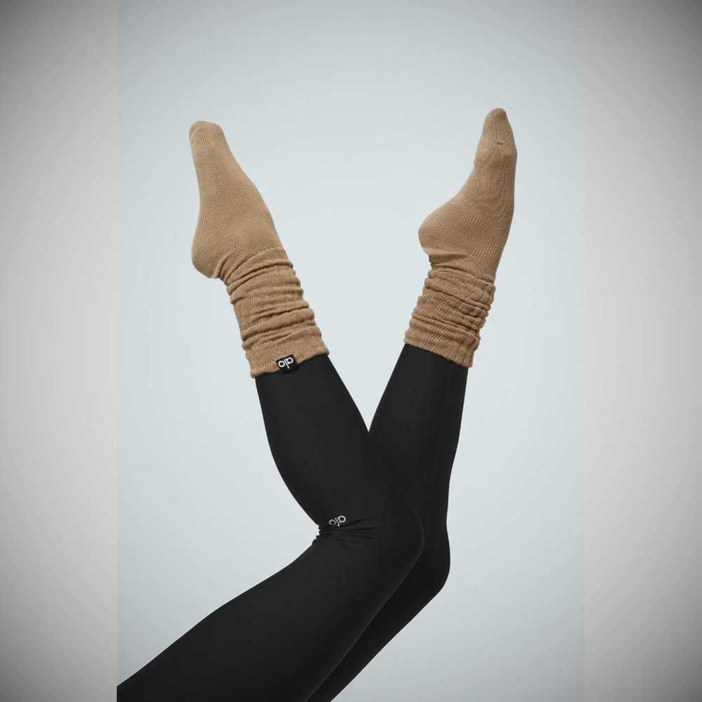 Calcetines Alo Yoga Scrunch Mujer Marrom | MX-31RCHO