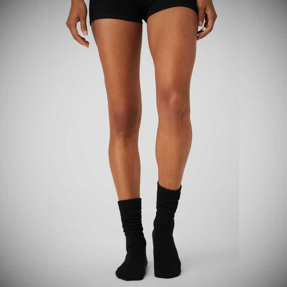 Calcetines Alo Yoga Scrunch Mujer Negros | MX-81NYSP