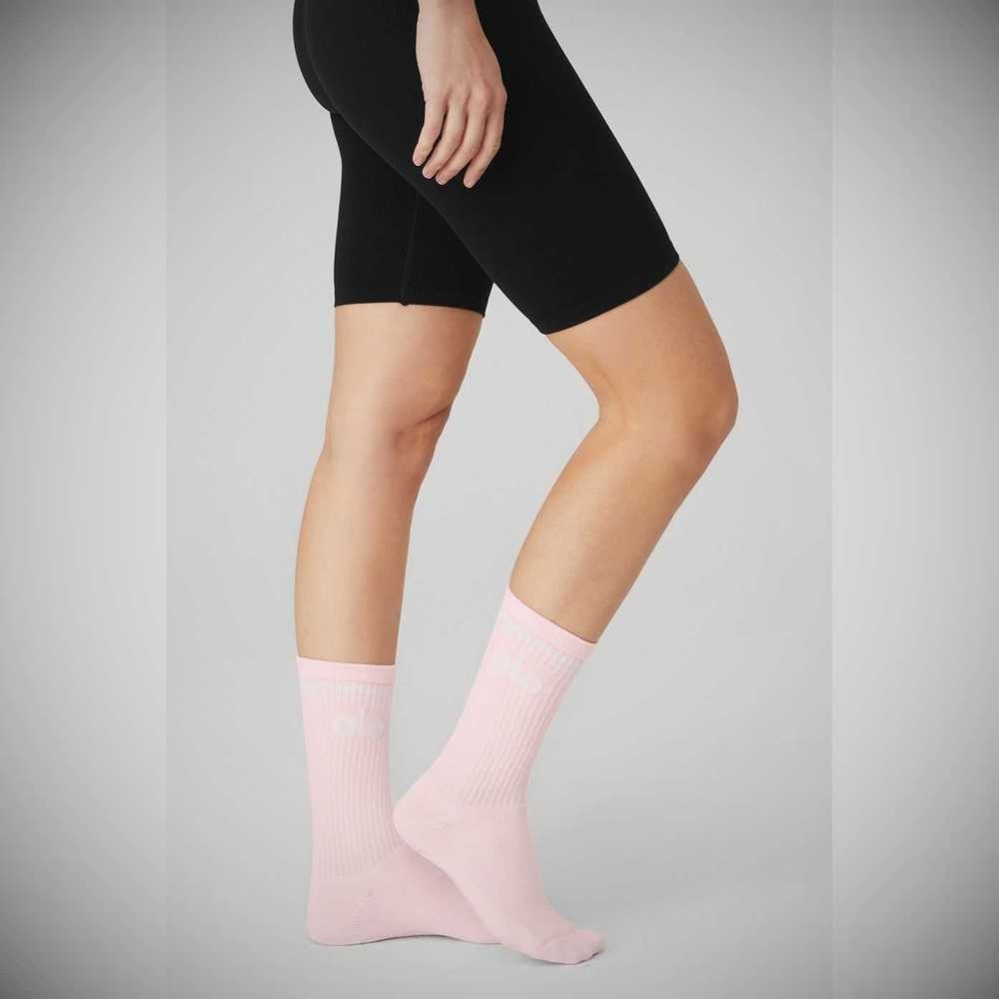 Calcetines Alo Yoga Throwback Barre Mujer Rosas Blancos | MX-70FSXB