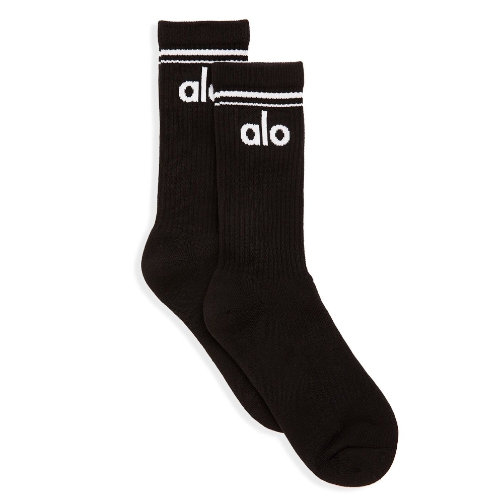 Calcetines Alo Yoga Throwback Hombre Negros Blancos | MX-43TWLQ